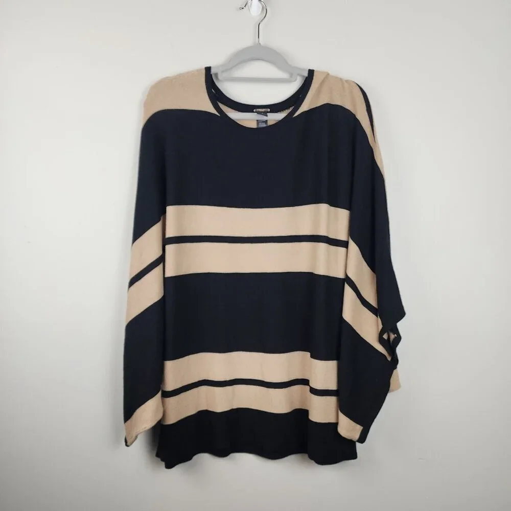 Chico's Black Label poncho style knit sweater  sz 3 / XL  5% cashmere soft
